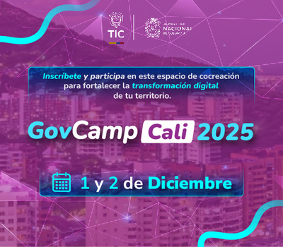Pieza gráfica GOVCAMP Cali, Valle del Cauca